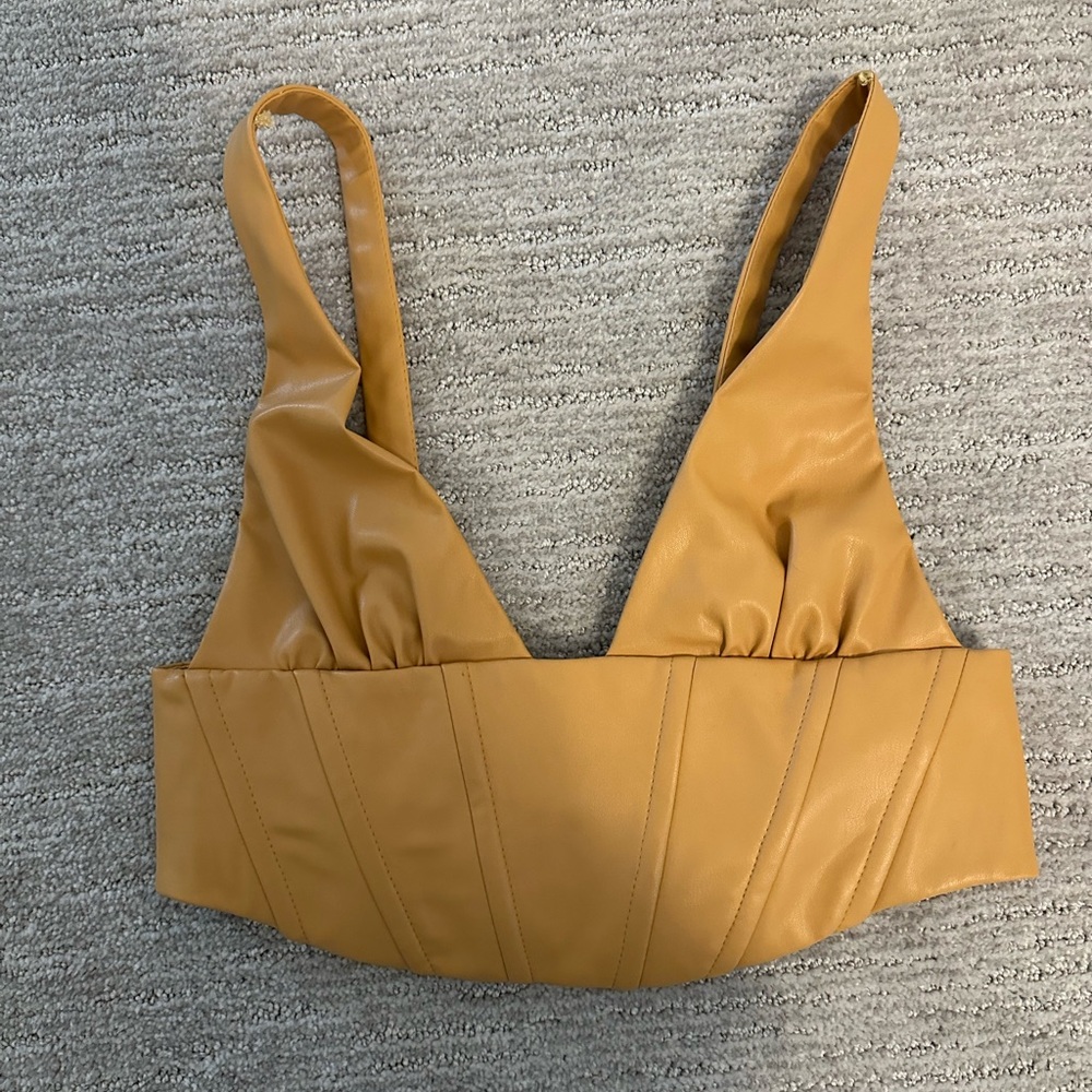 Zara faux leather crop top